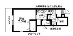 ブリリアントコートミヤマ 1Kの間取図画像