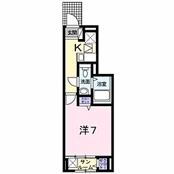 グランツ由比ガ浜 1Kの間取図画像