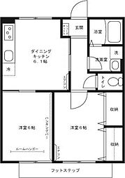 パインドール 2DKの間取図画像