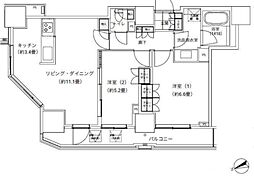 ParkCube愛宕山タワー 2LDKの間取図画像