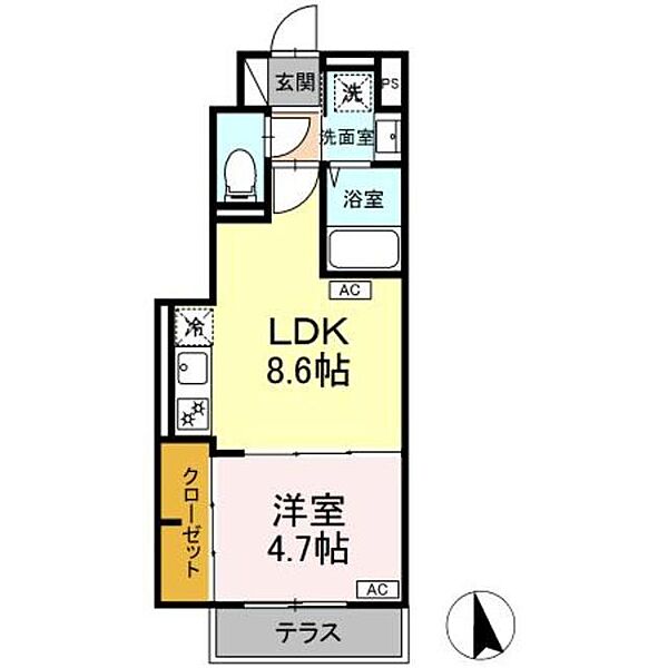 （仮）東野川1丁目PJ　B棟 106｜東京都狛江市東野川１丁目(賃貸アパート1LDK・1階・33.32㎡)の写真 その2