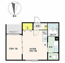 MeiU 1LDKの間取図画像
