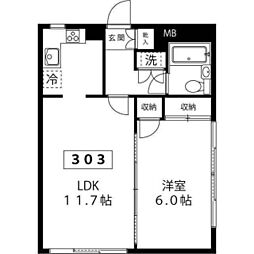 A・MAZE 1LDKの間取図画像