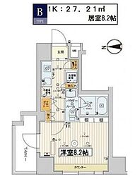 スカイコート江東住吉 1Kの間取図画像