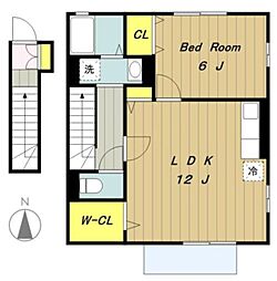 エトワールみなみ野2 1LDKの間取図画像