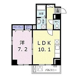 プリムローズ 1LDKの間取図画像
