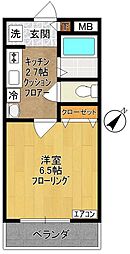 フォレスト三田 1Kの間取図画像