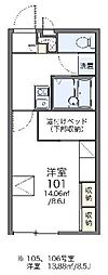 レオパレス坂戸千代田 1Kの間取図画像