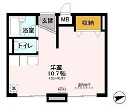 MMDAIMON ワンルームの間取図画像