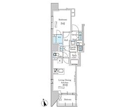 PARKAxis築地 1LDKの間取図画像