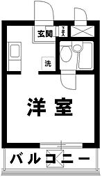 サンパレス目黒 ワンルームの間取図画像