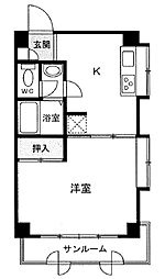与野プラスビル 1Kの間取図画像
