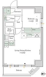 ワンルーフレジデンス新御徒町 1LDKの間取図画像