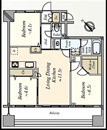 マイキャッスル中目黒3 3LDKの間取図画像