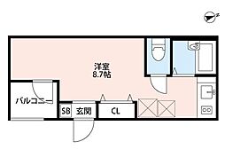 シュテルン新小岩 ワンルームの間取図画像
