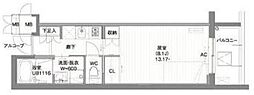 ガーデン東新宿 1Kの間取図画像