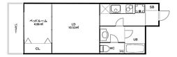 EVERA若宮町 1LDKの間取図画像