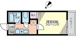 二本木ヒルズコーポ 1Kの間取図画像