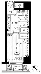 メインステージ日本橋箱崎 1Kの間取図画像