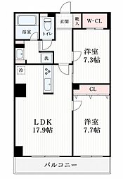 KDXレジデンス溝の口 2LDKの間取図画像