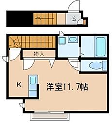 リビオン津田沼 ワンルームの間取図画像