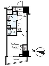 ARCOBALENO YOKOHAMAKOYASU 1Kの間取図画像