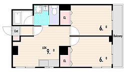 メゾン南山 2LDKの間取図画像