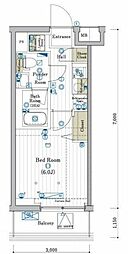 MAXIV CROS川口元郷 1Kの間取図画像