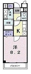 ルーナジェーヌ堀川 1Kの間取図画像