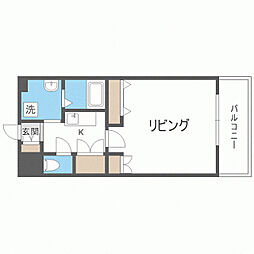 リンデン東薬院 1Kの間取図画像