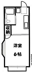 シティハイムスズキ 1Kの間取図画像