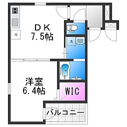 フジパレス針中野イースト 1DKの間取図画像