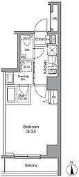 BoaVista門前仲町 1Kの間取図画像