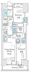 パークホームズ入谷 2LDKの間取図画像
