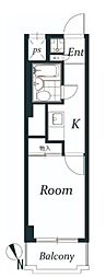 ベル島田 1Kの間取図画像