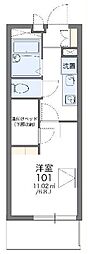 レオパレスサンライズ2 1Kの間取図画像
