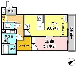 ムーンヒルズ・T 1LDKの間取図画像