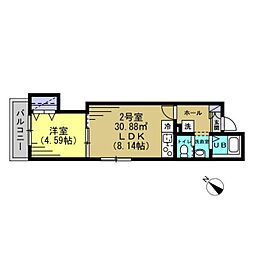 AJ高砂3 1LDKの間取図画像