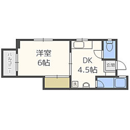 東郷ビル 1Kの間取図画像