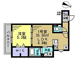 Moderato 1LDKの間取図画像