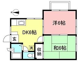 ミルハウス 2DKの間取図画像