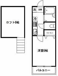 アイランドコロニー 1Kの間取図画像