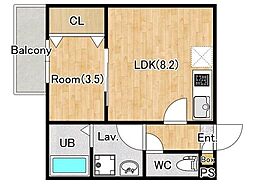 (仮称)ジーメゾン西大宮レジーナ 1LDKの間取図画像
