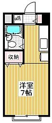 メヌエットイソマ ワンルームの間取図画像