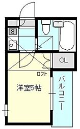 レオパレス田無 1Kの間取図画像