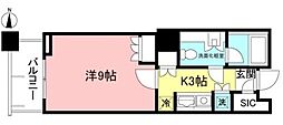 アトラスタワー茗荷谷 1Kの間取図画像
