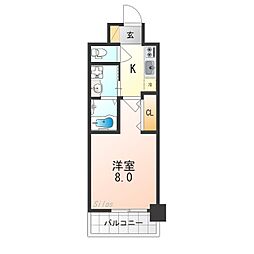 カスタリア京都西大路 7階1Kの間取り