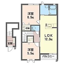 メゾン・アンダルシアＢ 00205 ｜ 栃木県小山市大字横倉1354（賃貸アパート2LDK・2階・60.10㎡） その2