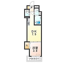 近鉄大阪線 弥刀駅 徒歩3分の賃貸アパート 2階1DKの間取り