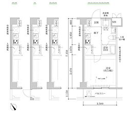 RELUXIA武蔵中原II 1Kの間取図画像